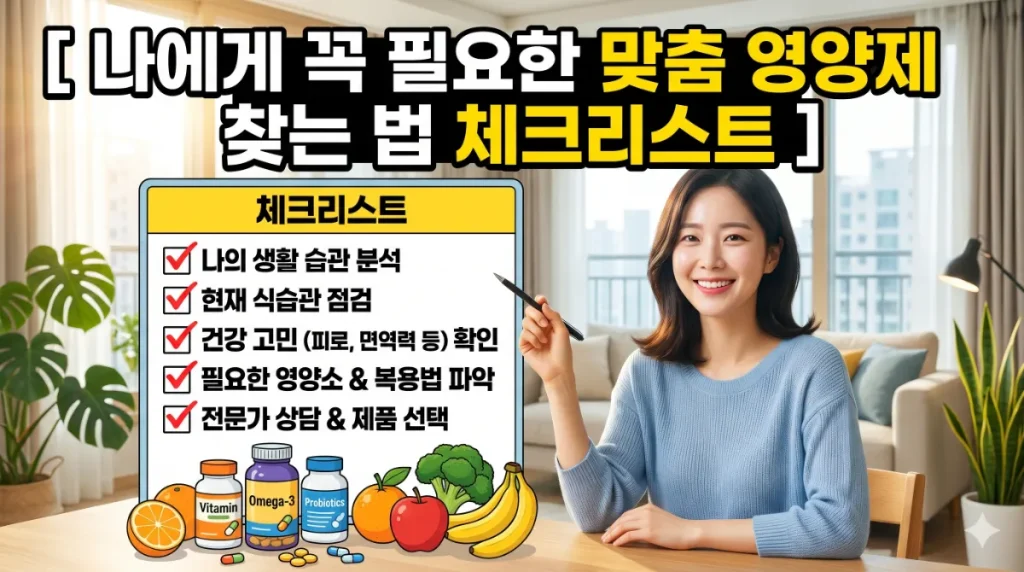 나에게 꼭 필요한 맞춤 영양제 찾는 법 체크리스트
