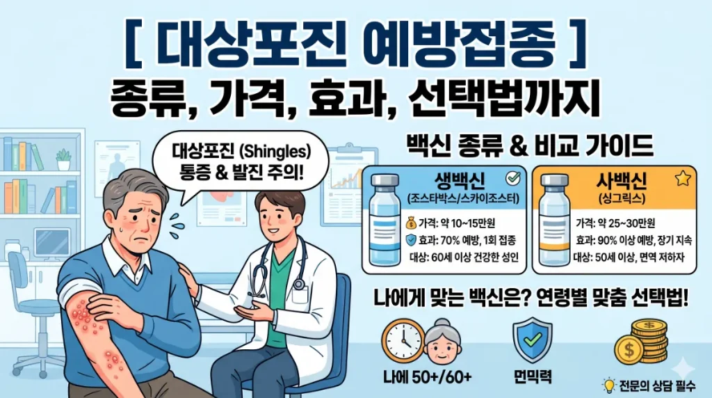 대상포진 예방접종 종류와 가격 효과까지 나에게 맞는 백신 선택법