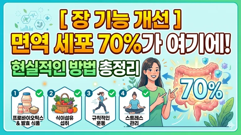 장 기능 개선 면역 세포 70%가 집중된 장을 다스리는 현실적인 방법