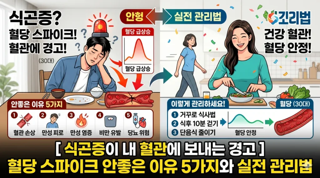 식곤증이 내 혈관에 보내는 경고 혈당 스파이크 안좋은 이유 5가지와 실전 관리법
