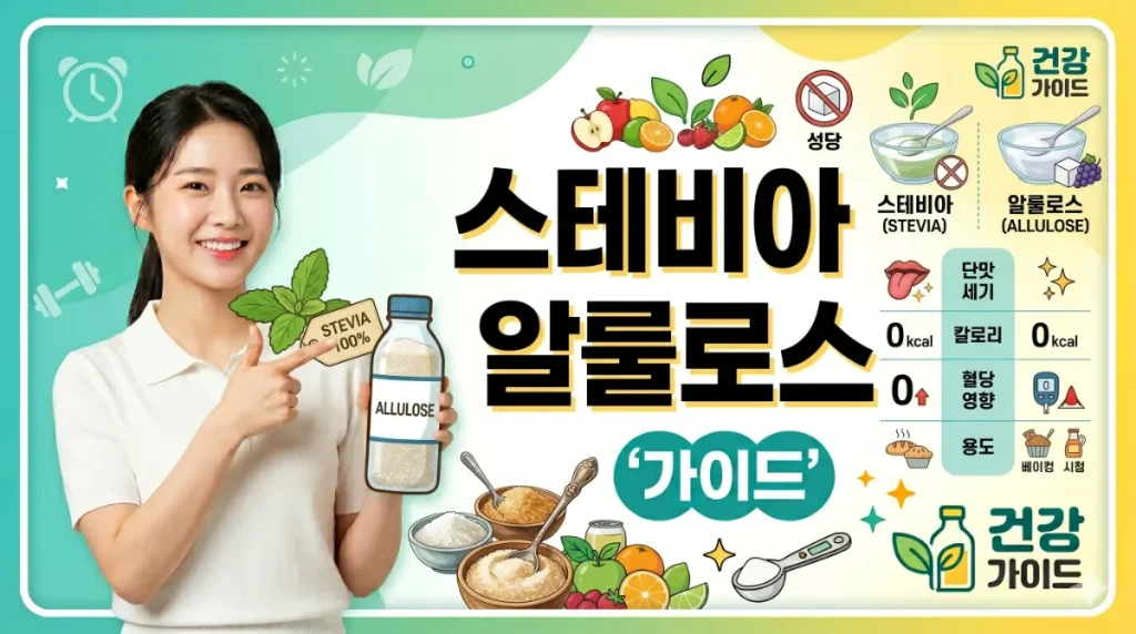 스테비아 알룰로스 차이 설탕 대체당 당도 부작용 베이킹 요리용 추천 완벽 비교